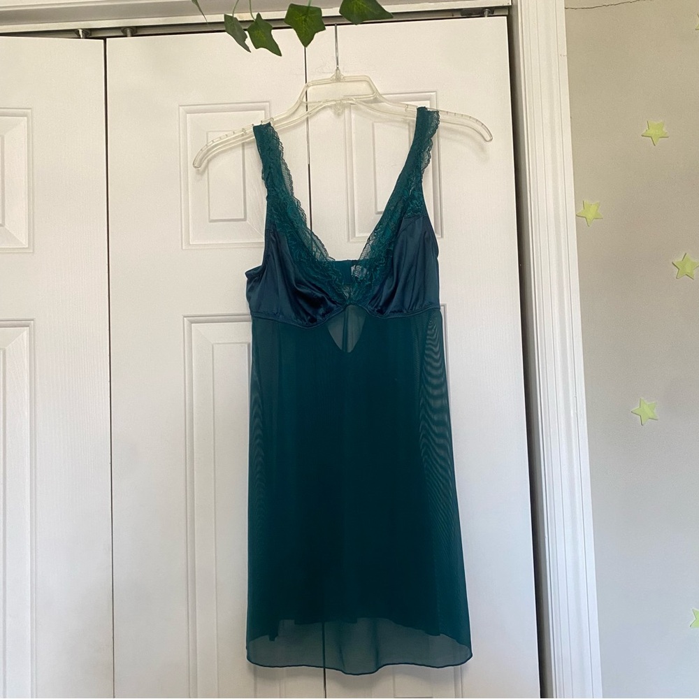 Victoria's Secret Teal Lace Chemise